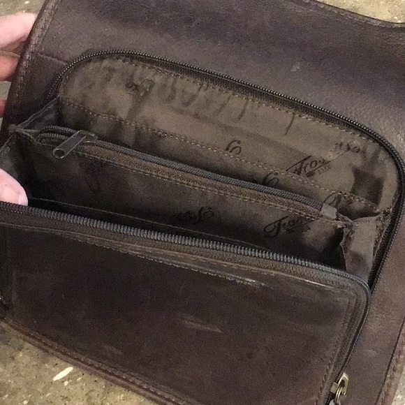 Vintage Fossil handbag, brown leather - Picture 15 of 16